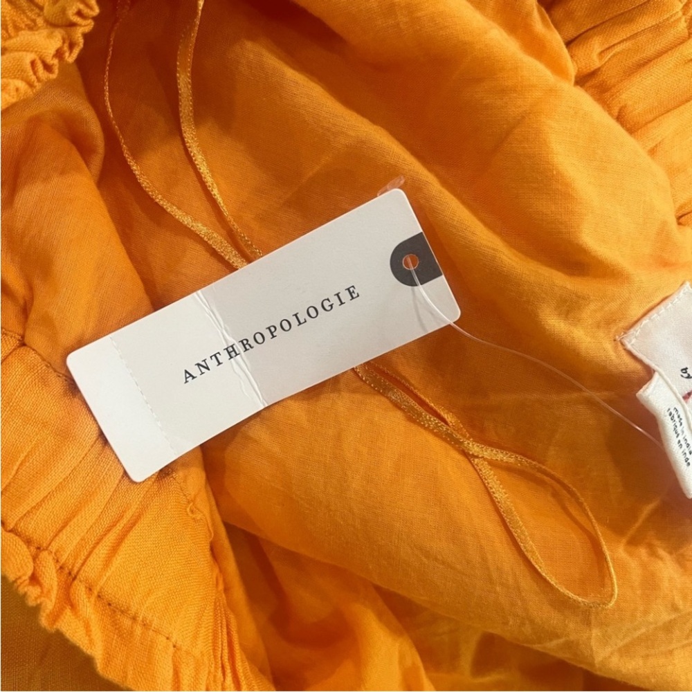 Anthropologie One-Shoulder Linen Blend Mango Mini Dress, Size XL, NWT - Picture 8 of 13